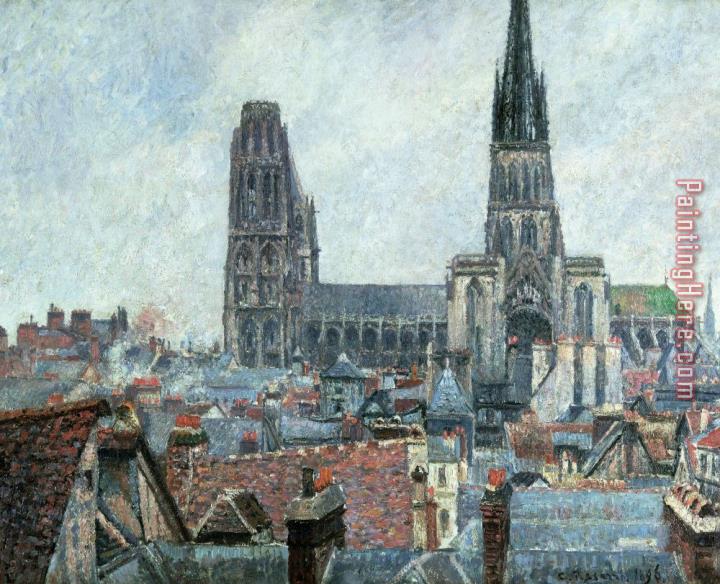 Camille Pissarro Roofs Of Old Rouen Grey Weather